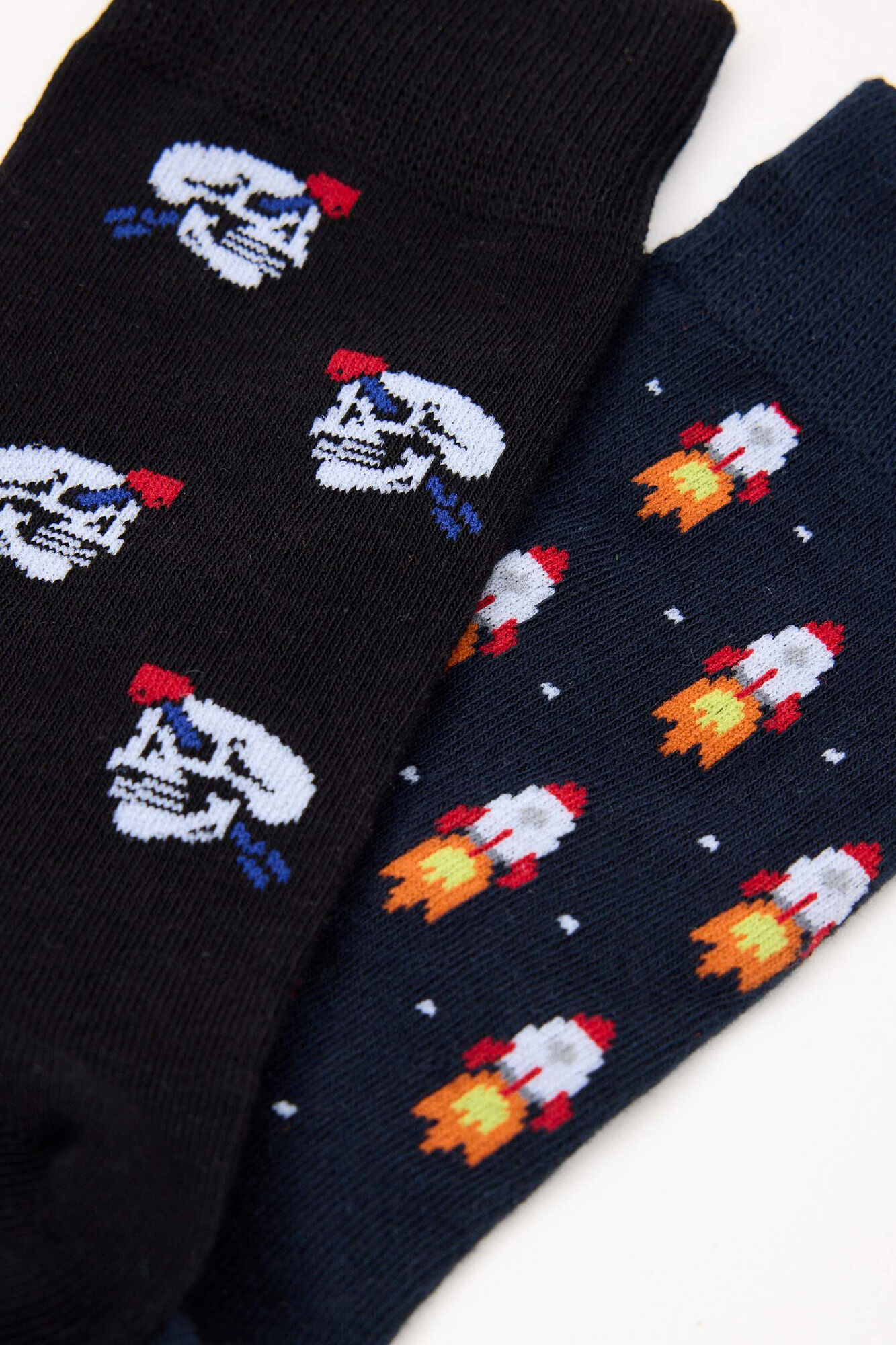 Pacote com 2 pares de meias fantasia masculinas