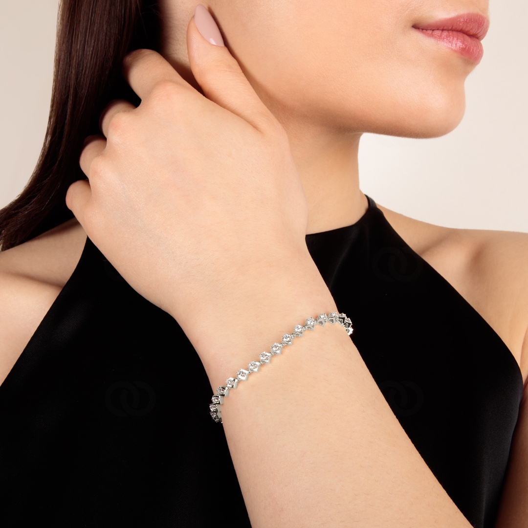 2.00 Karat Diamanten Tennisarmband 750/18 K Weissgold