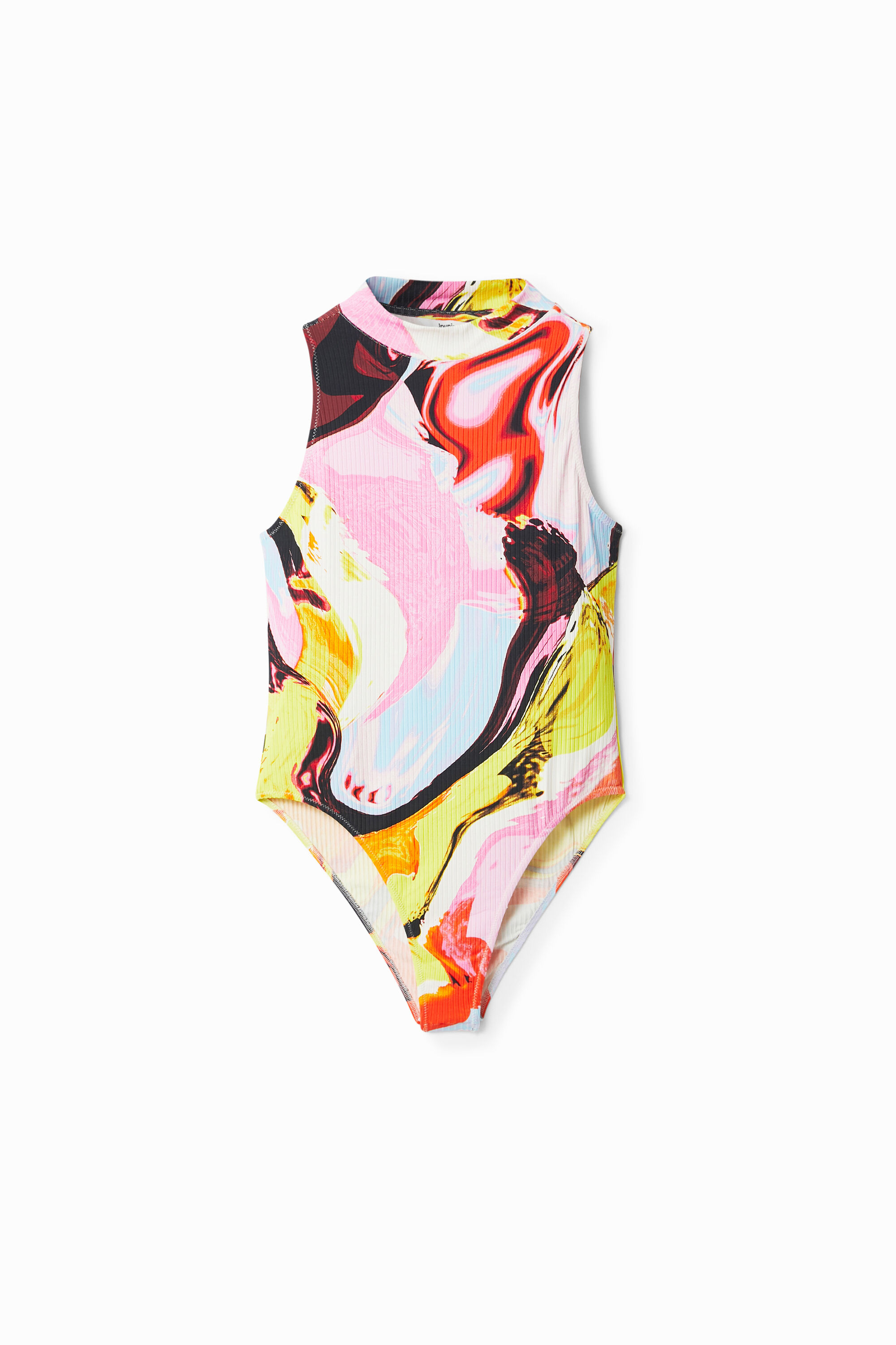 Body multicolorido com estampa digital