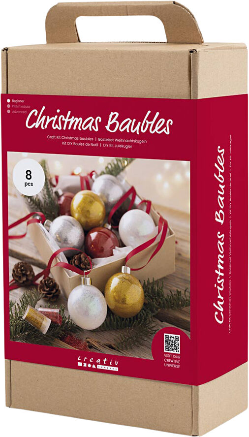 Creativ Company DIY Kit Julekugler, Glitter