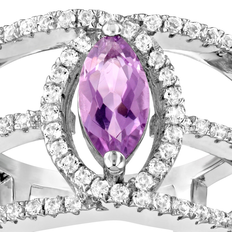 Bague en Argent 925 orné de 85 Cristaux Swarovski Cubic Zirconia