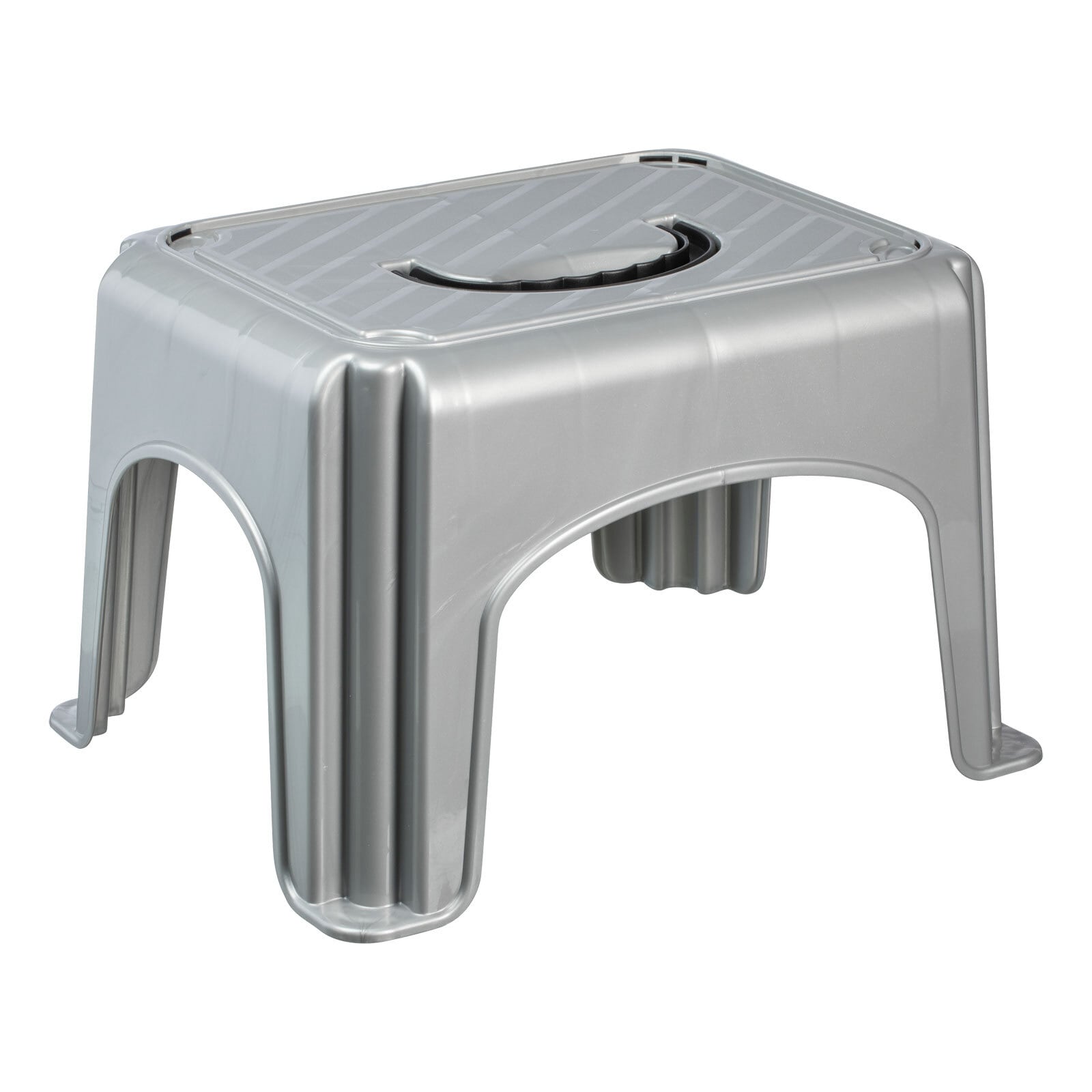 Trittschemel mit Tragegriff Silber 39x29x24 cm