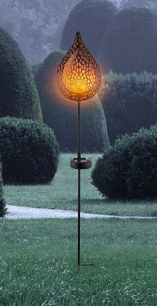 2er Set LED Solar-Steckleuchten im Flammen Design