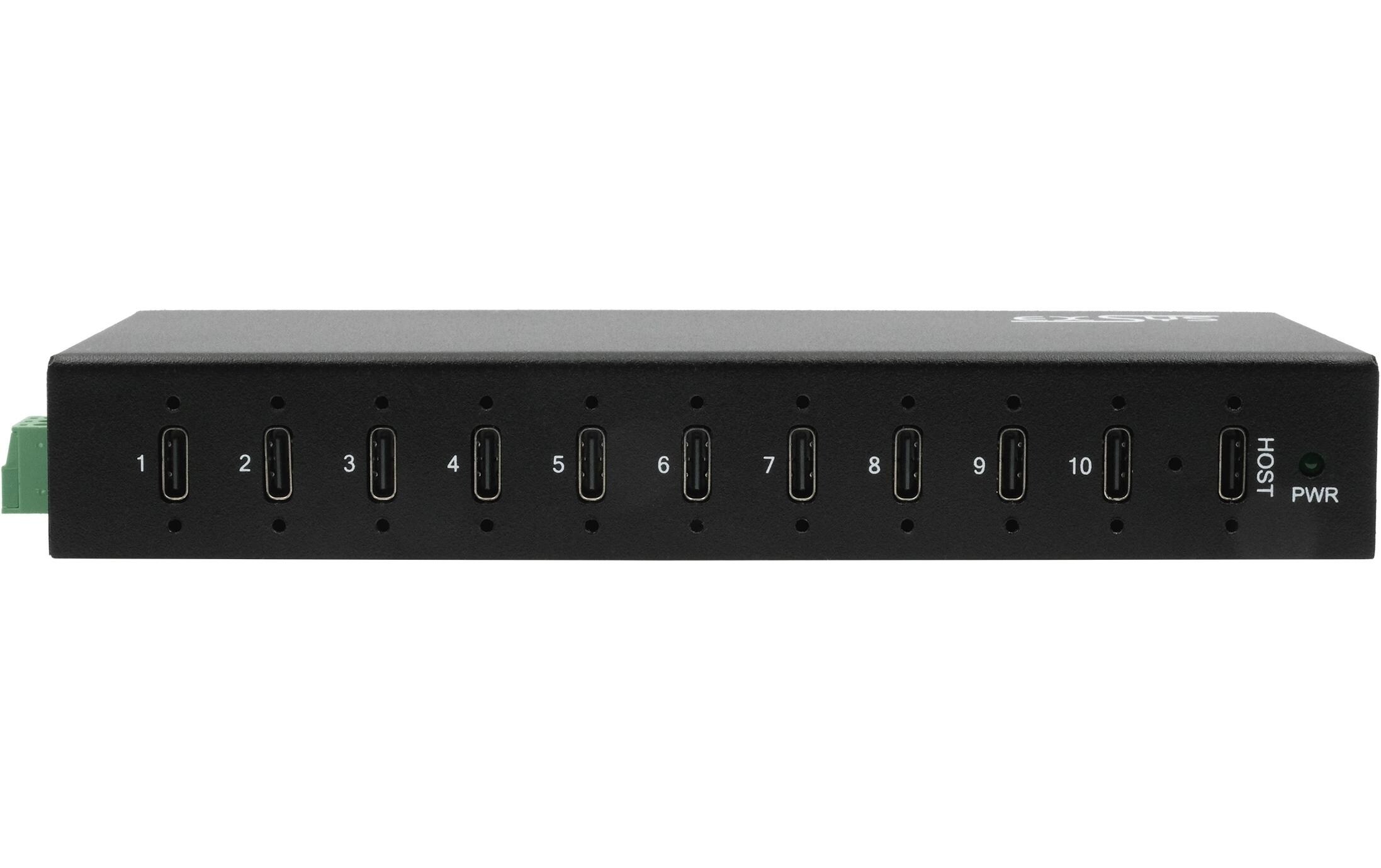 USB-Hub EX-12270HMS 79.5 W<br>10-Port USB 3.2 Gen 2 Metall Hub mit 10x USB-C Anschluss