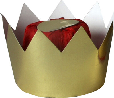 Dronningekrone - H 7 CM - Ø 9 CM - Guld - 1 Stk