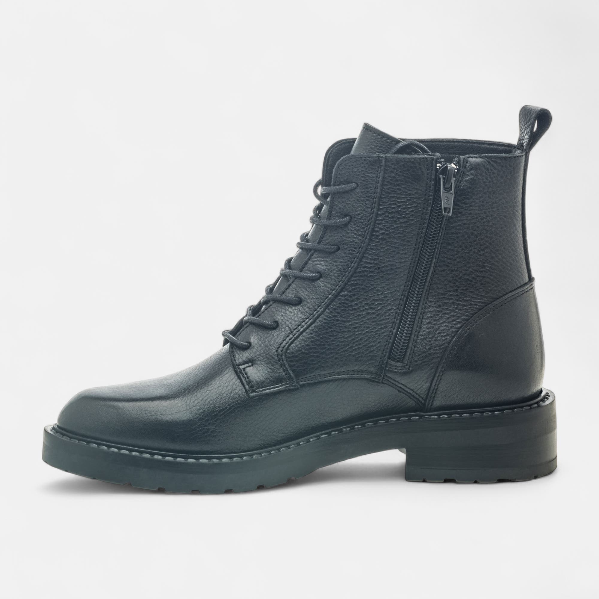 Bottines à lacets Femme en cuir noir