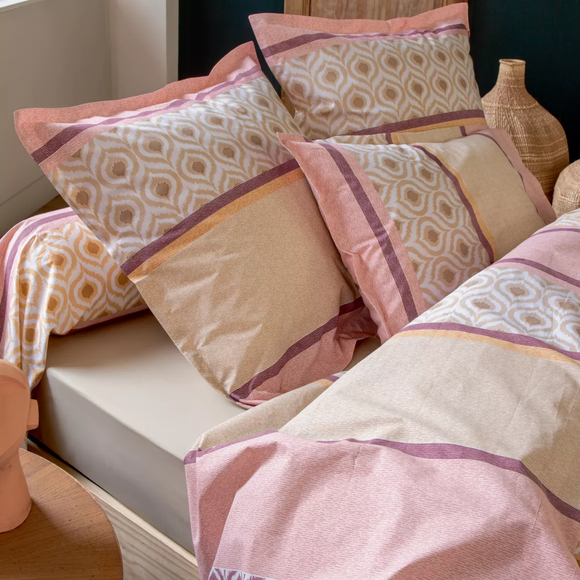 Housse de couette coton (300 x 240 cm) Inouk Rose