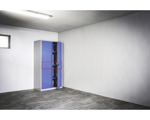 Hoge kast in industriële stijl, 4 x 100 x 54 cm, 1 plank, blauw