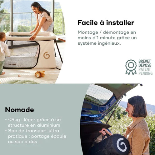 Lit parapluie Moov & Sleep - Sable/noir - BABYMOOV