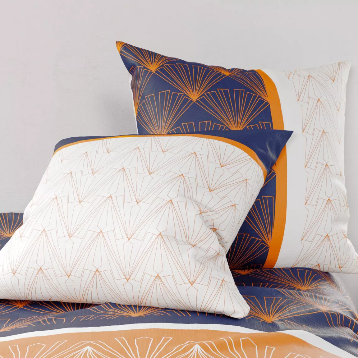 Housse de couette et deux taies coton (260 x 240 cm) Toffee Beige
