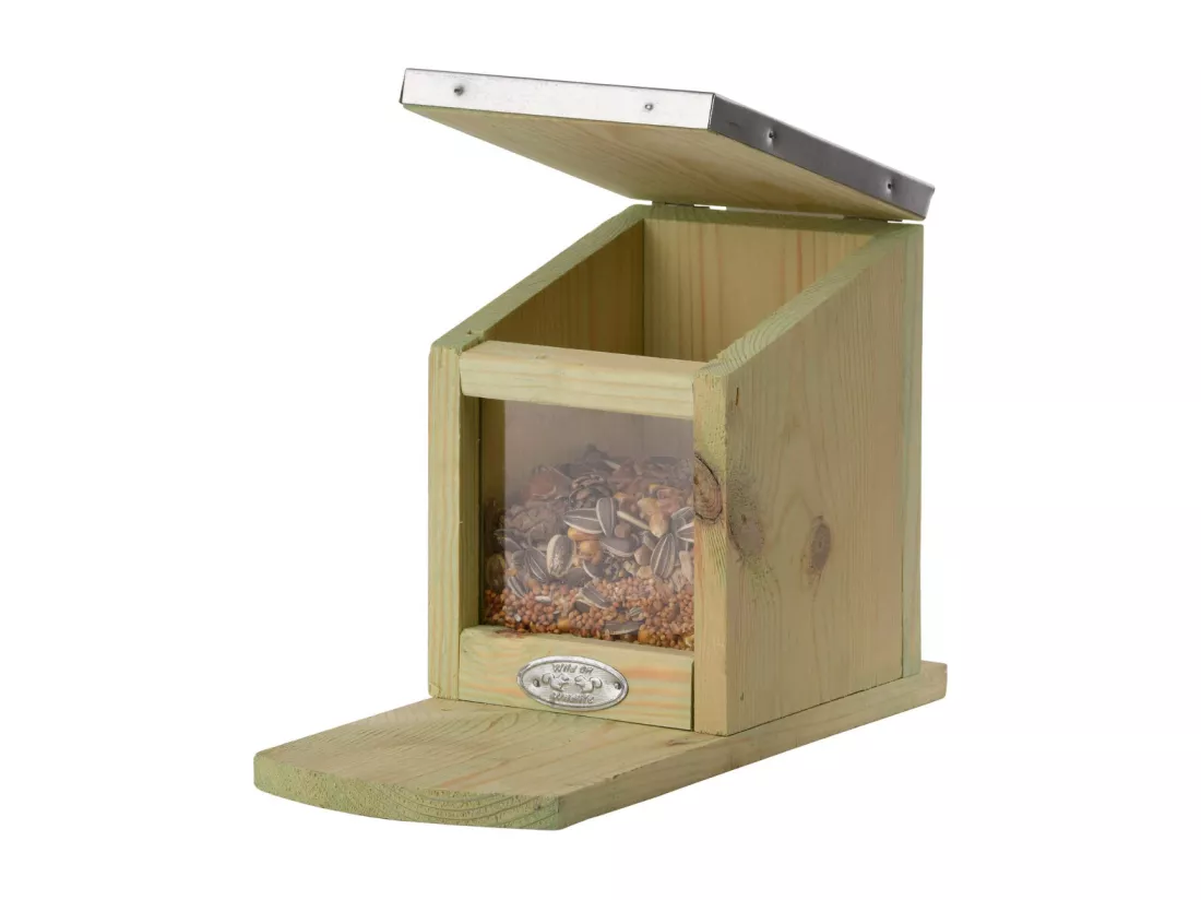 Mangeoire ecureuil en bois et zinc