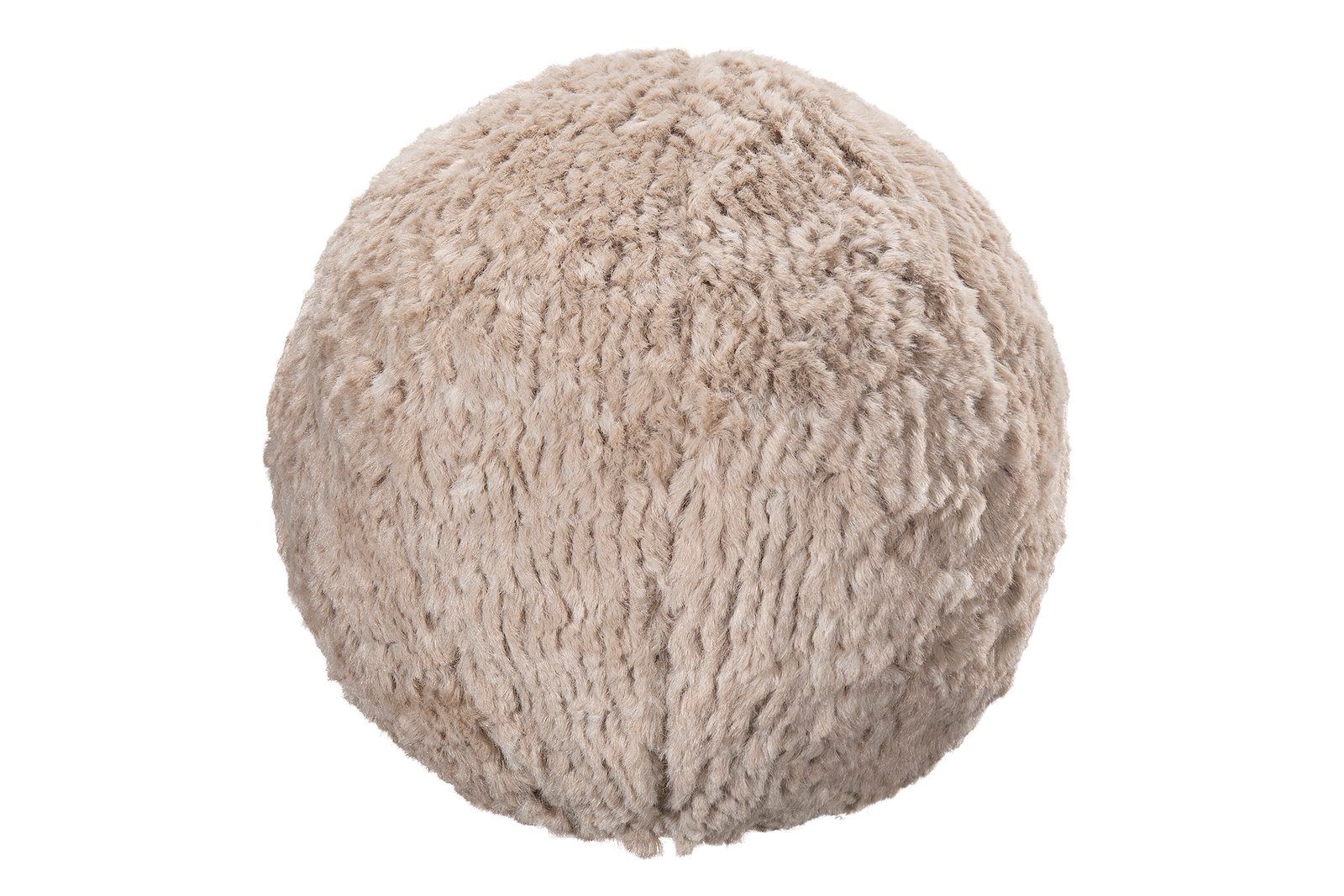 Bari pyntepute Beige i teddy tekstil. Ø25 cm