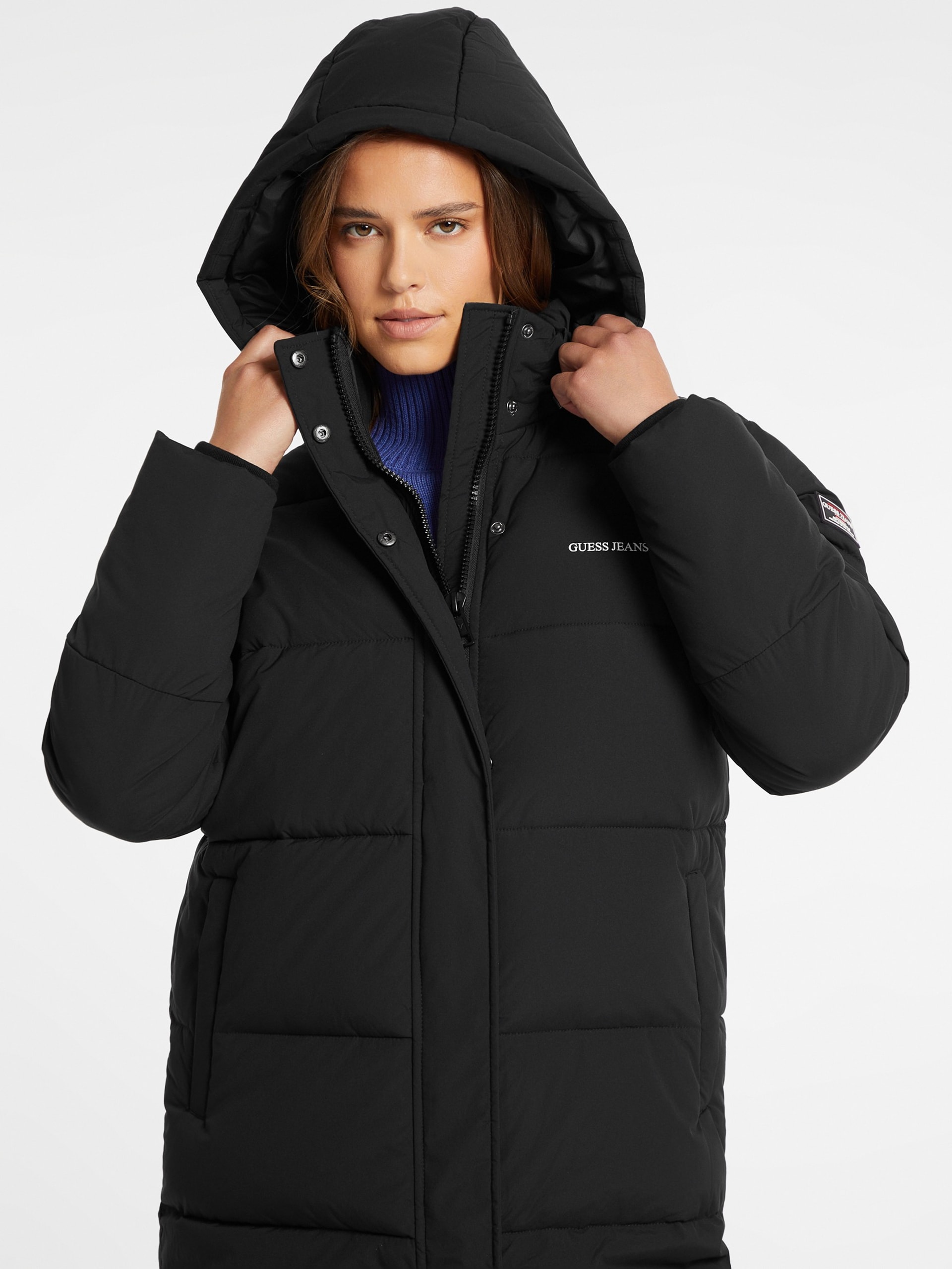 Jaqueta puffer com capuz