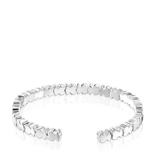 Pulseira reta de urso de prata