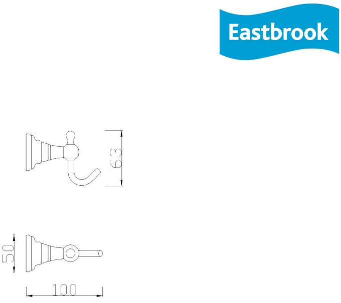 Eastbrook Rockingham messing handdoekhaak chroom
