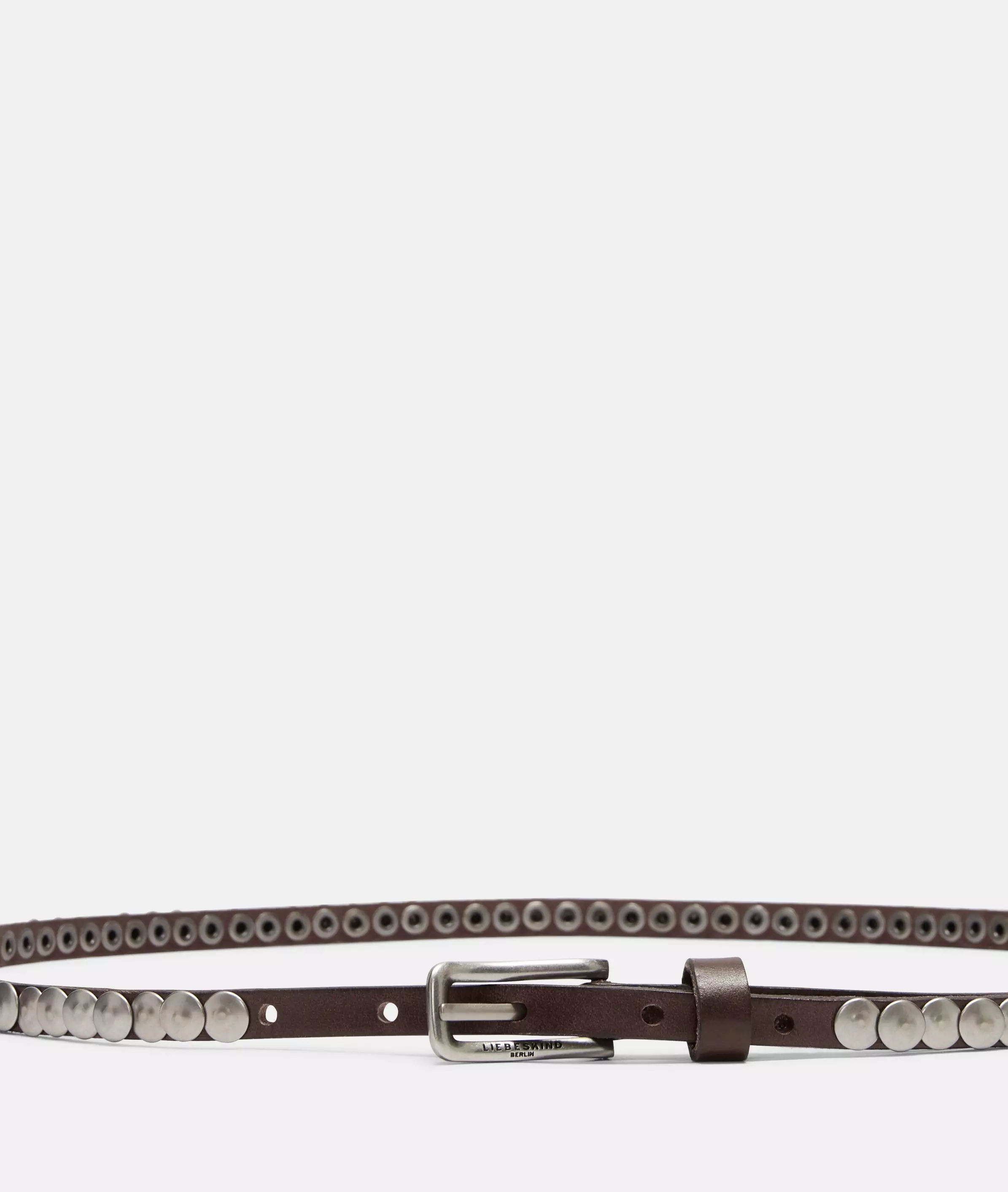 Belt Narrow studded belt made from cowhide leather