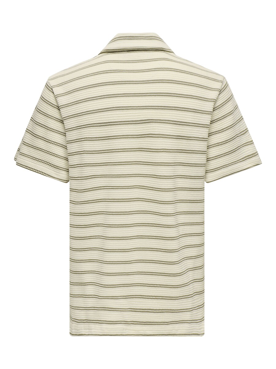 ONLY & SONS<br>Camisa polo listrada em malha