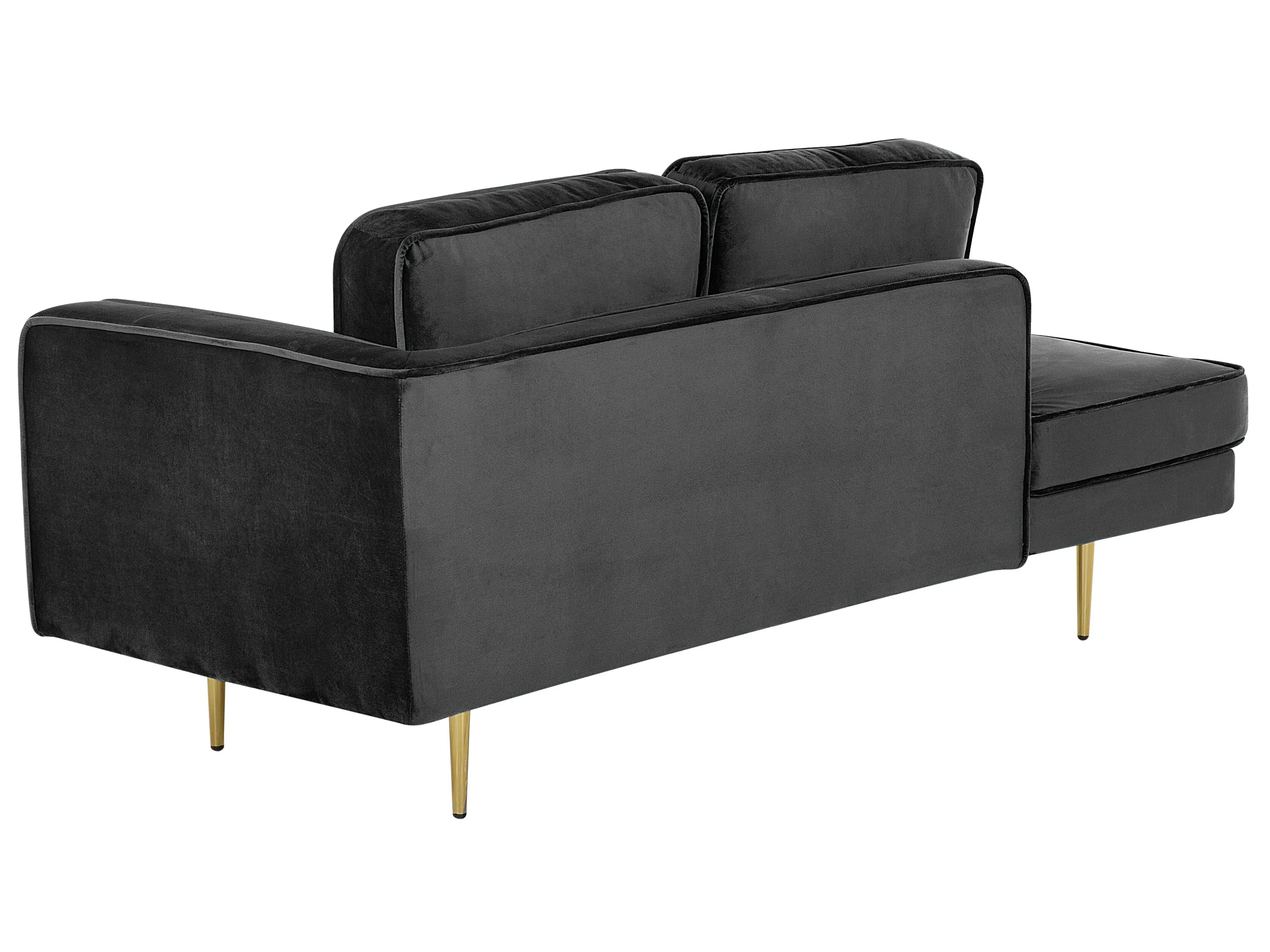 Rechtszijdige chaise longue MIRAMAS Fluweel Zwart