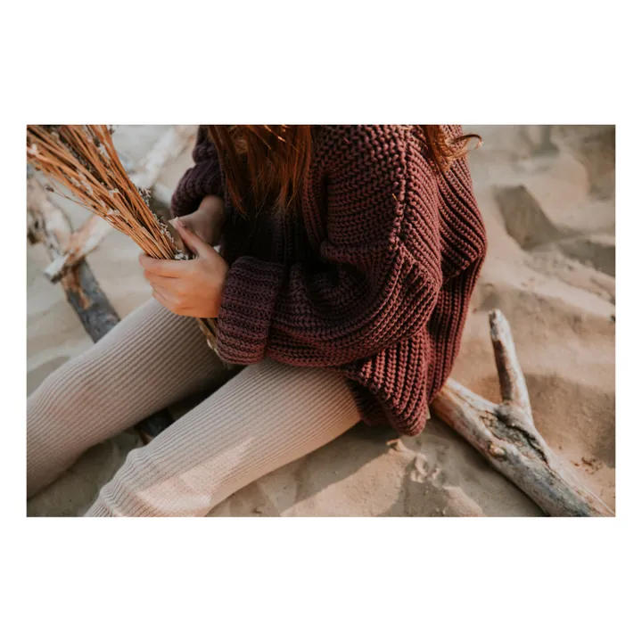 Yuki Pull Chunky Coton Bio | Bordeaux