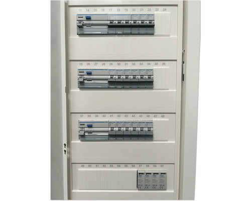 Hager VU60BV1 kleine verdeelkast, 5 rijen, uitgerust en bedraad, BxHxD 348x880,5x94,5/90 mm, wit