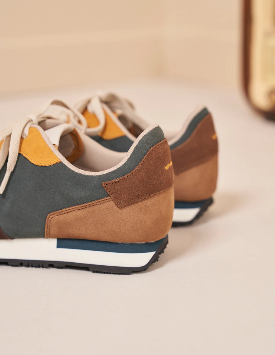 Baskets basses Sacha H - Suède vegan chocolat pin taupe