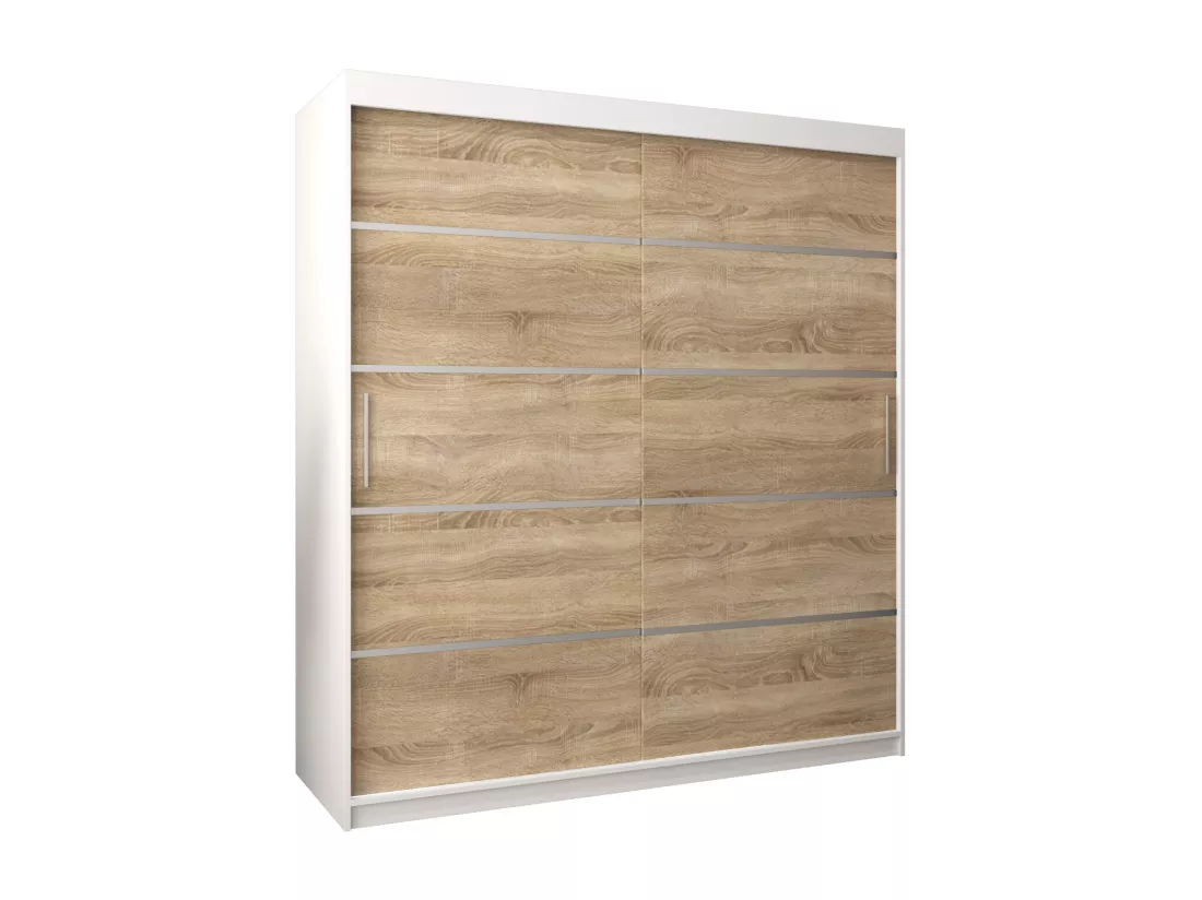 ARMOIRE VERONA 1 À PORTES COULISSANTES 200/180/62 2 Portes (Blanc/Sonoma)