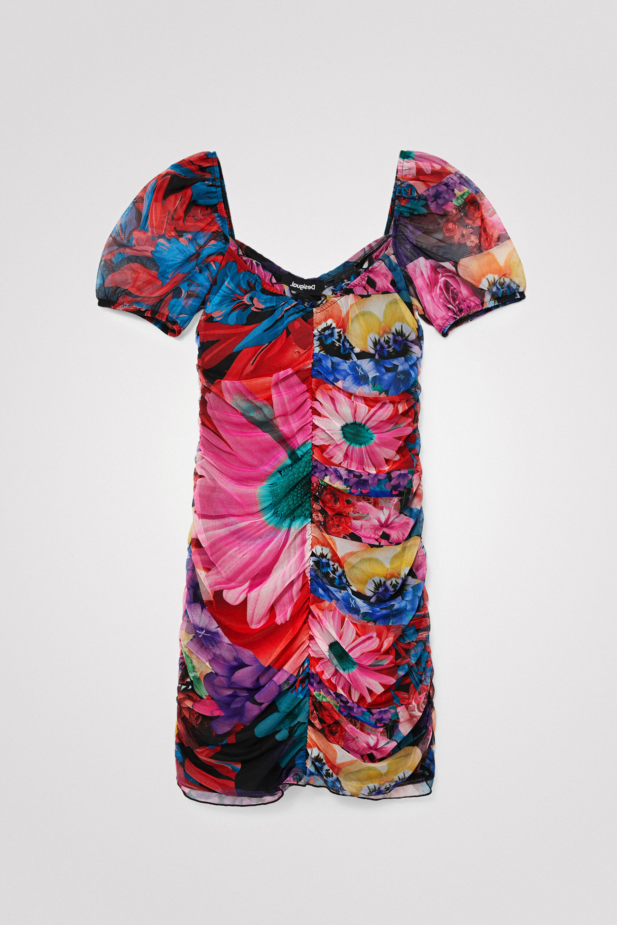 Robe froncée à fleurs