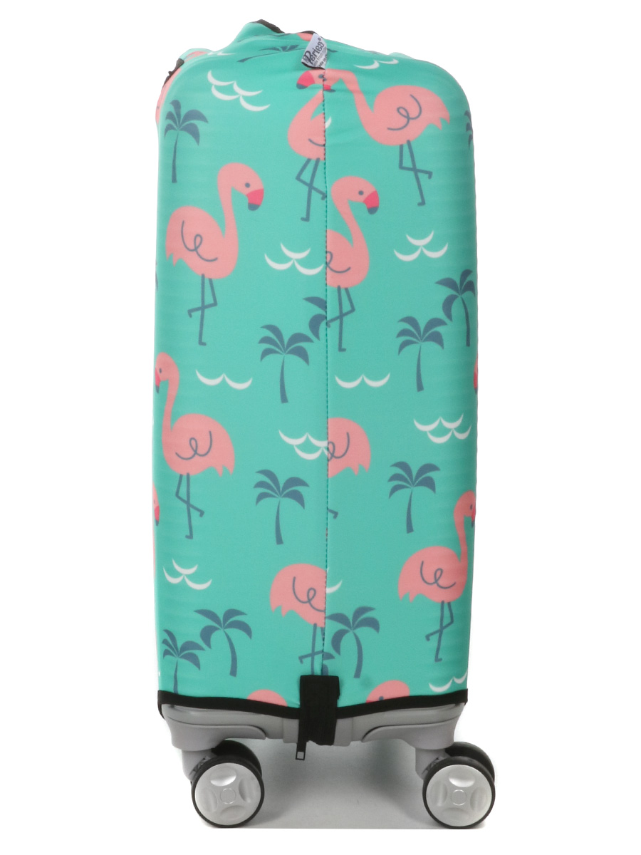 Housse de valise Periea Green with Pink Flamingos S