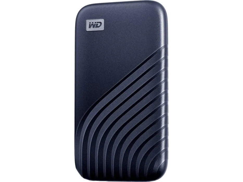 WD My Passport SSD WDBAGF0020BBL - SSD - krypteret - 2 TB - ekstern (bærbar) - USB 3.2 Gen 2 (USB-C stikforbindelse) - 256-bit AES - midnatsblå