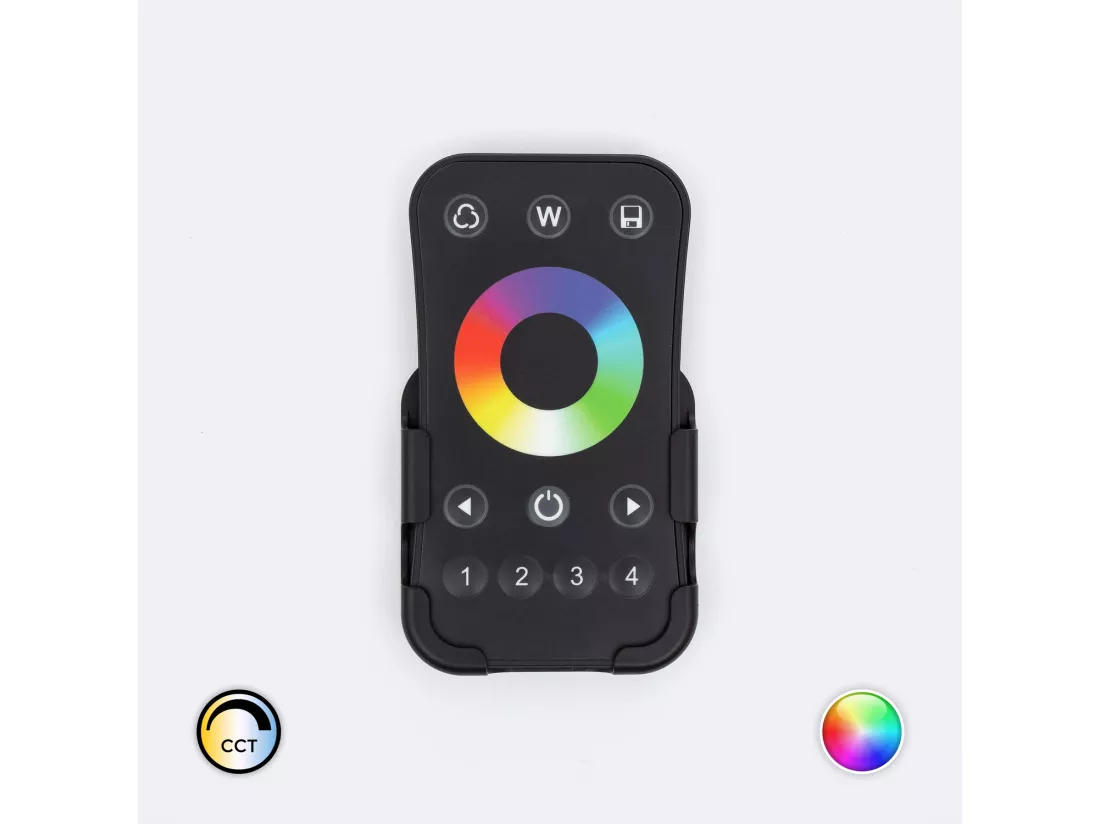 Télécommande RF pour Variateur LED RGB / RGBW 4 Zones Noir
