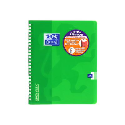 Oxford Openflex - Cahier polypro à spirale 17 x 22 cm - 100 pages - grands carreaux (Seyes) - disponible dans différentes couleurs