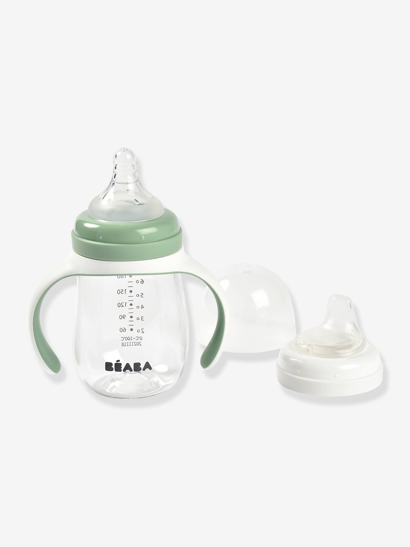 Garrafa de Treinamento 2 em 1 BEABA (210 ml) Média Azul Lisa
