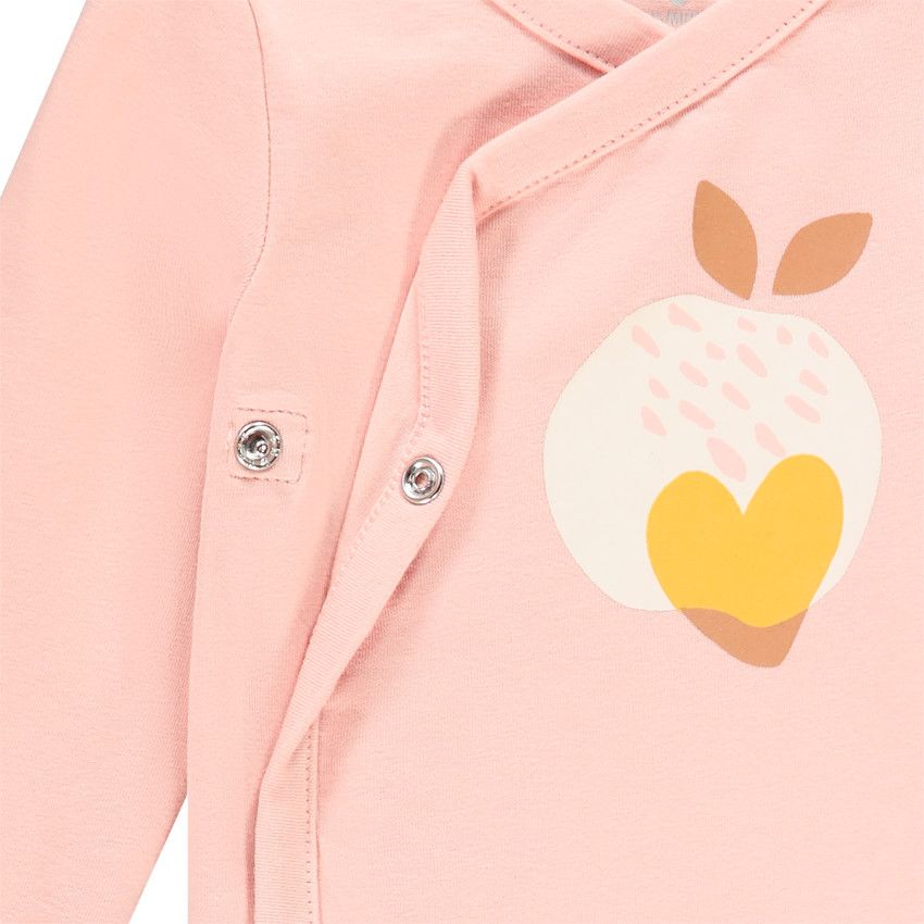 Lot de 7 bodies manches longues en coton bio pour bébé fille - Rose