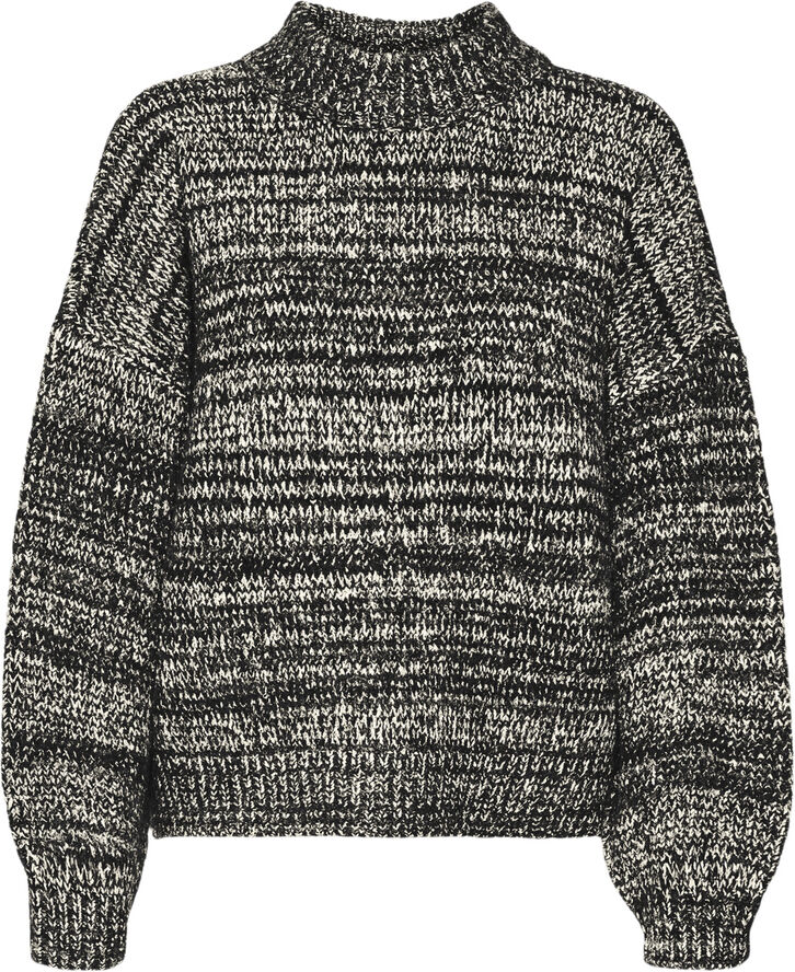 Vero Moda VMDAIMA LS O-NECK PULLOVER Black/w. birch and silver lurex