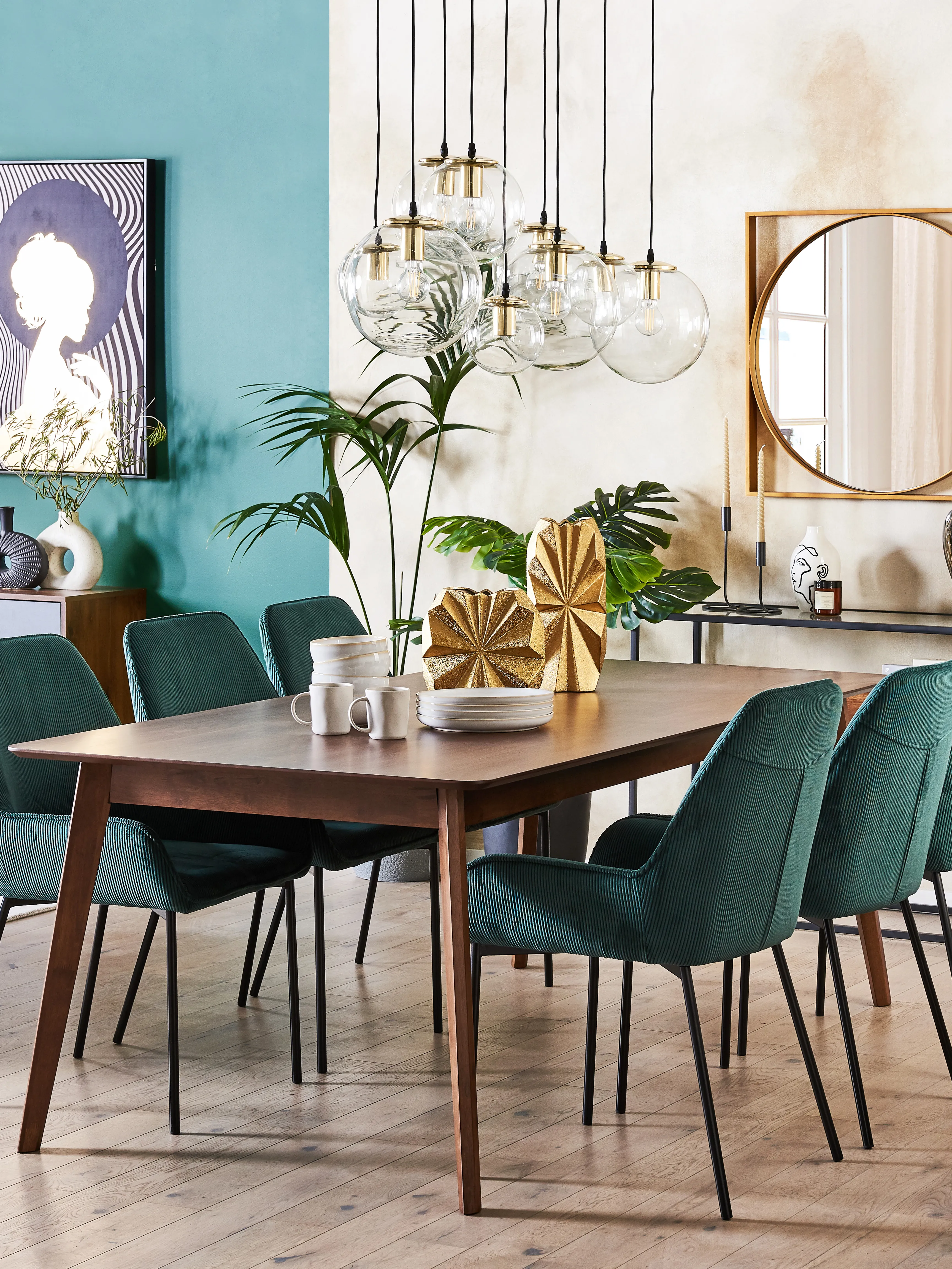 Eettafel MADOX Donker walnoothout 100 cm 200 cm