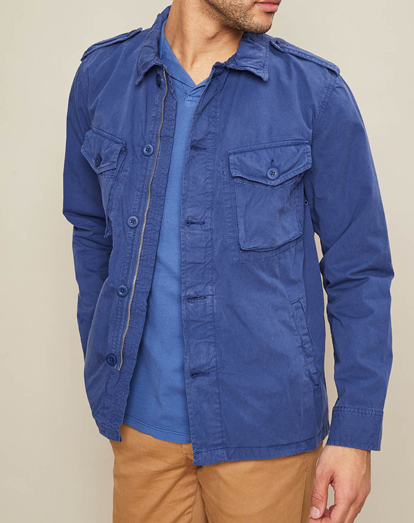 Hartford Veste Joshua saharienne bleu cobalt