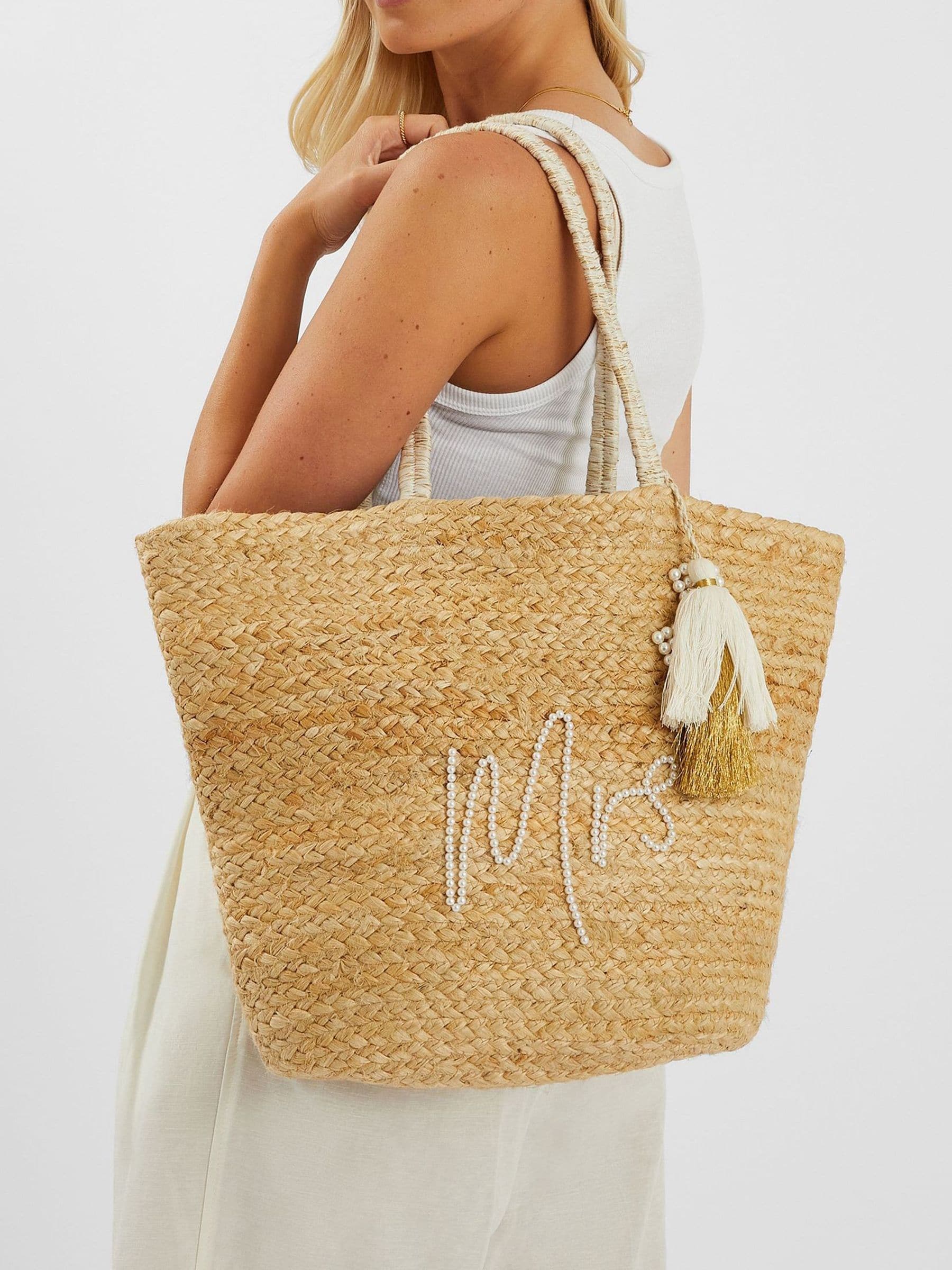 Accessorize Mrs Jute Beach Bag