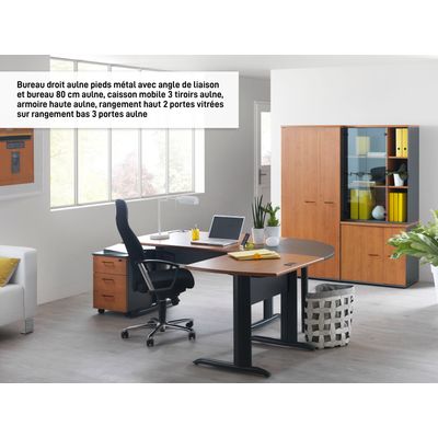 Bureau JAZZ+ - 140 cm - Pieds métal - Aulne