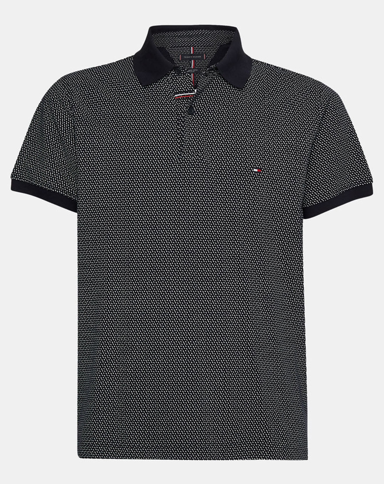 Tommy Hilfiger Polo slim Micro Print bleu marine