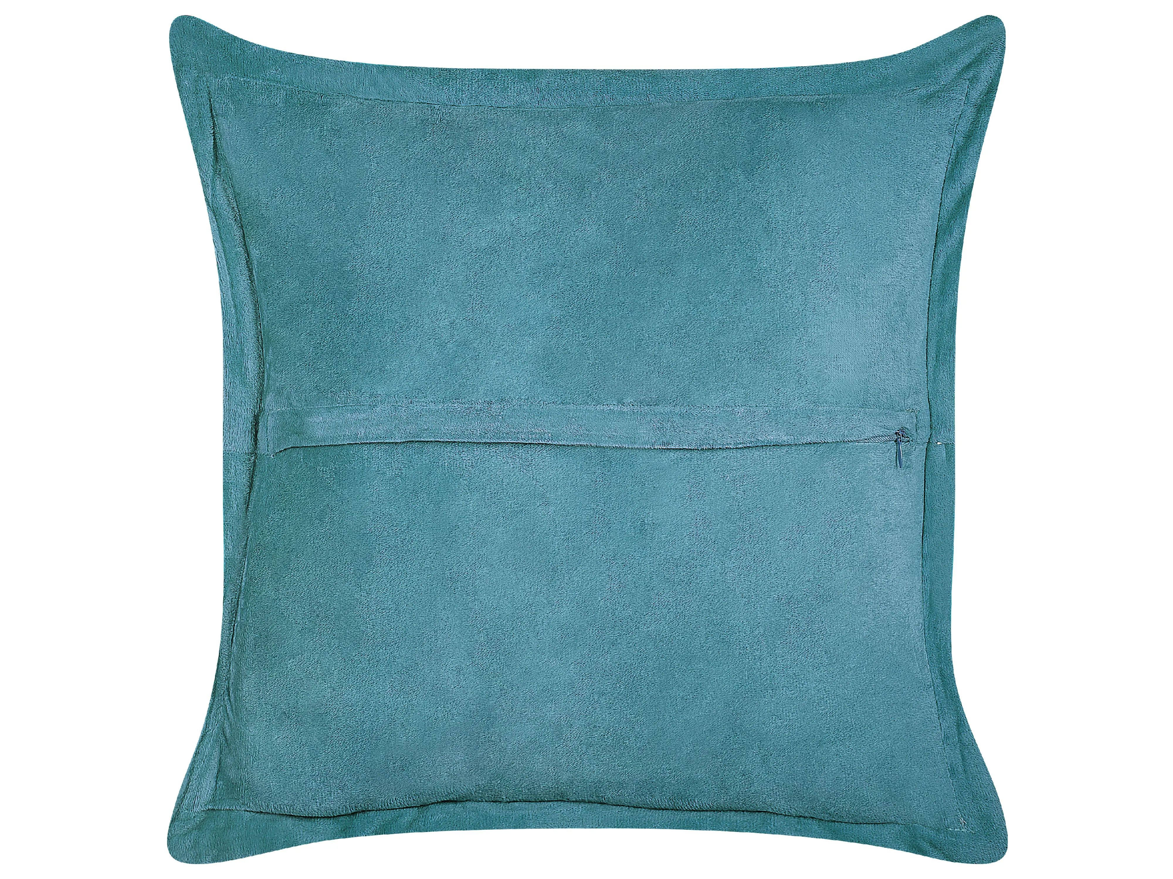 Set van 2 sierkussens ZINNIA Corduroy 43 x 43 cm Groenblauw effen