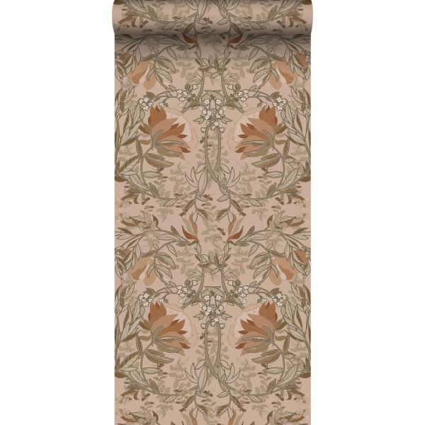 Estahome Bloemen Behang - Vintage - Beige / Oud Roze