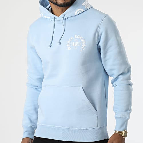 Sweat Capuche White Eclipse Gothic Bleu Ciel Blanc