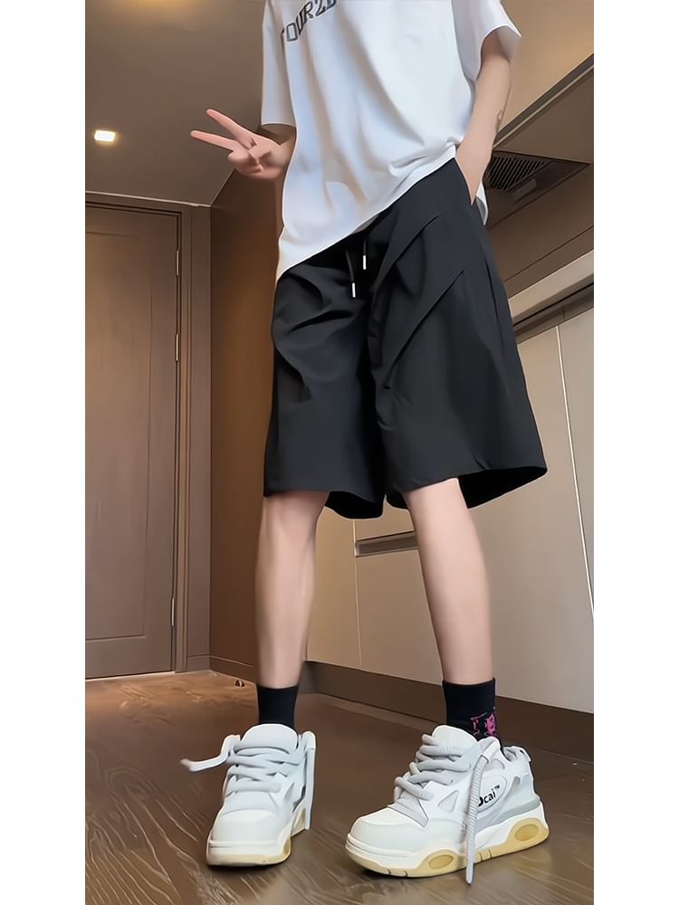 Posive - Effen shorts met trekkoord in de taille