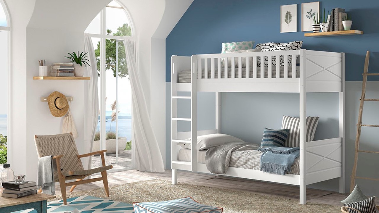 Stapelbed Scott met ladenset wit