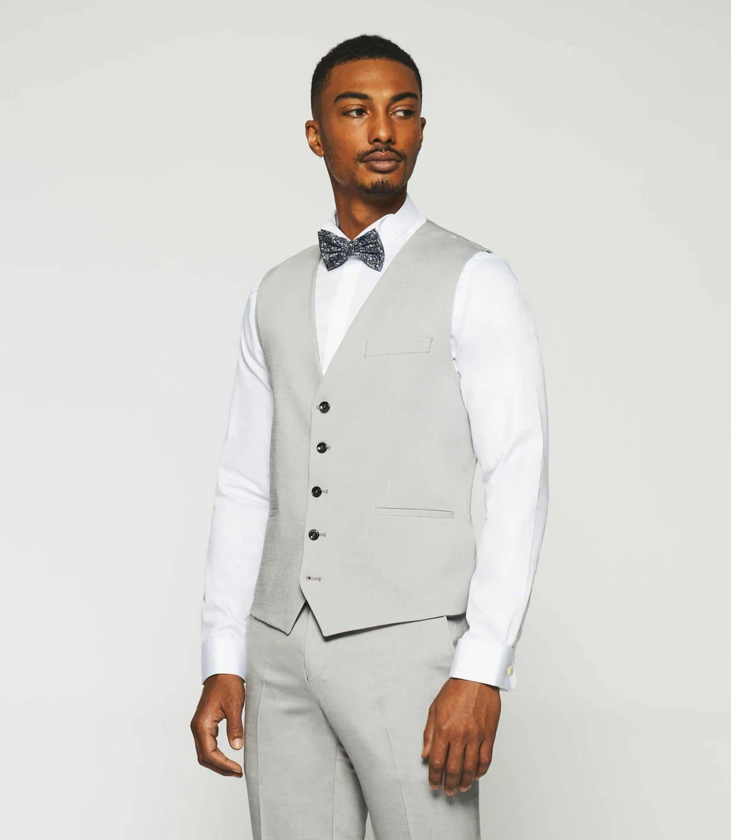 Gilet de costume en laine gris clair JFAKI