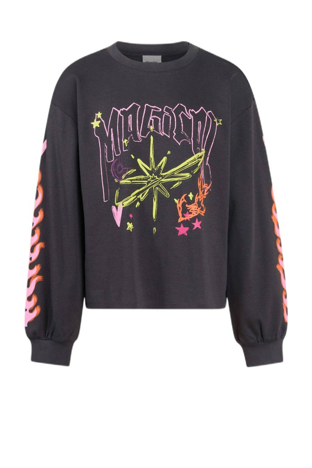 Shoeby sweater met printopdruk donkergrijs