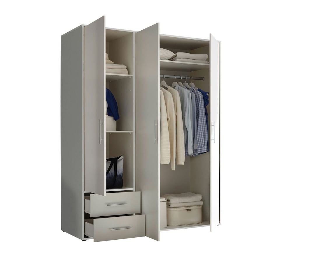 Kleiderschrank VALENCIA, Korpus/Front Weiß, B/H/T ca. 155/195/60 cm