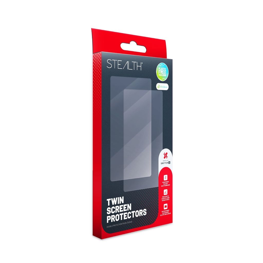 Stealth Displayschutzglas »Tempered Glass / Schutzglas (2 Stück) + Reinigungstuch für Switch 2« für Nintendo Switch 2