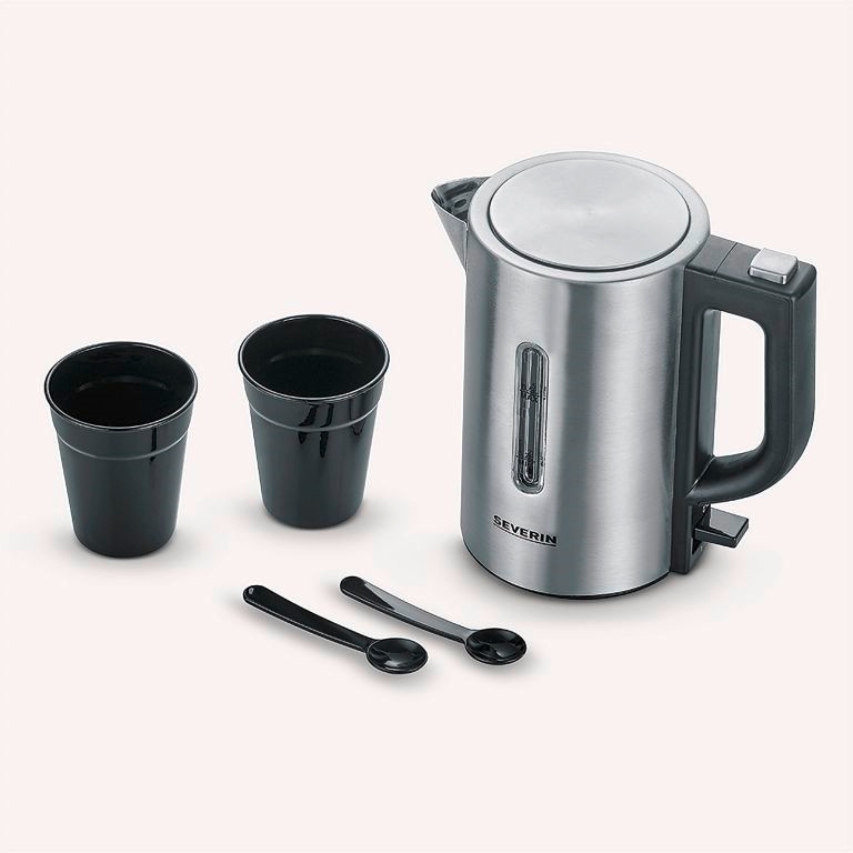 Severin WK 3647 Mini Reise-Wasserkocher 1100 W silber