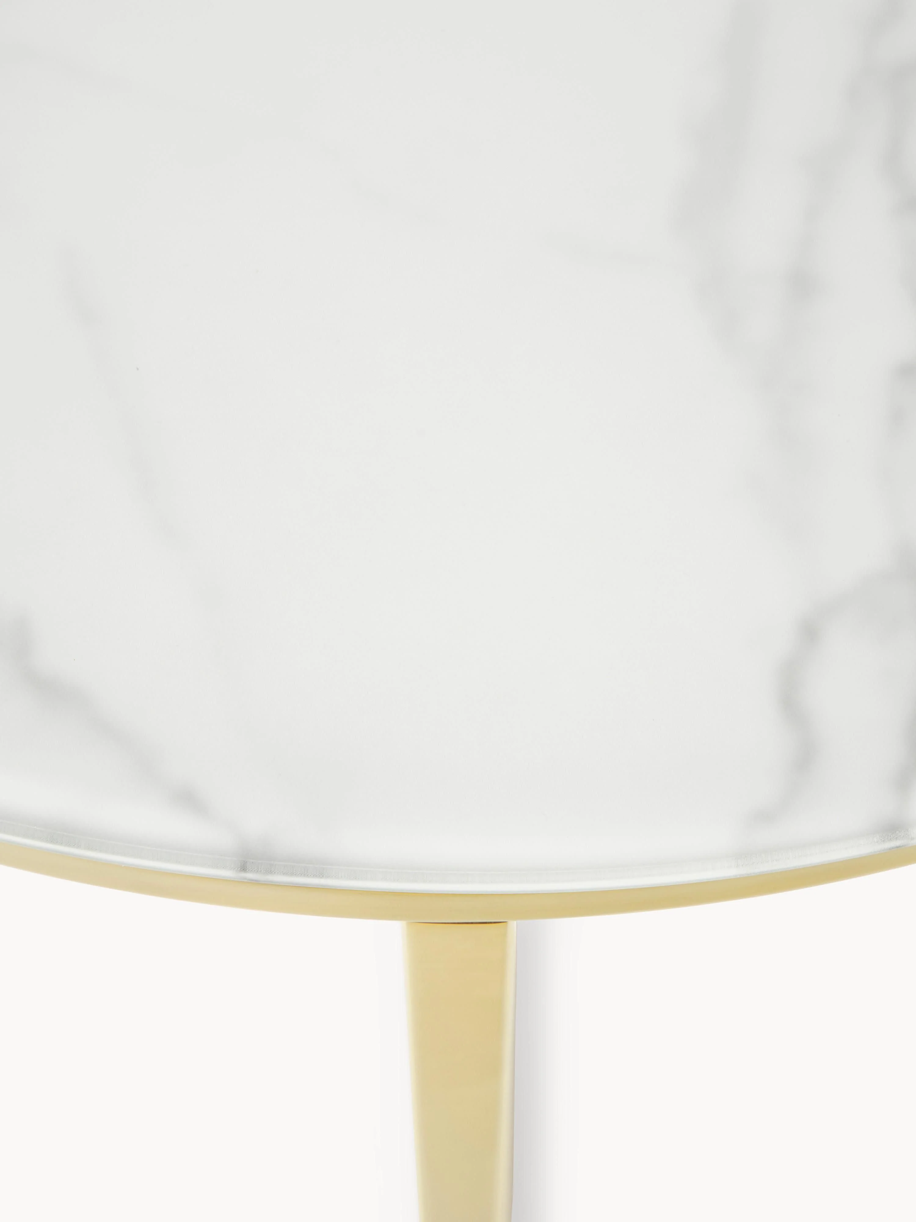 Ronde bijzettafel Antigua met glazen tafelblad in marmerlook